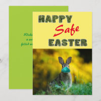 Pâques joyeuses et sûres | Jote lapin drôle avec m