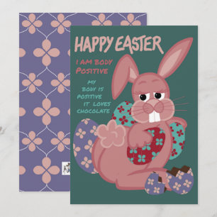 Cartes Pour Fêtes Annuelles Pâques - Lapin Positif Du Corps - Amoureux Du Choc