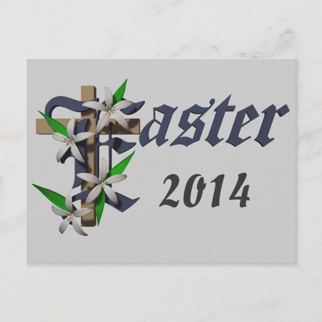 Cartes Pour Fêtes Annuelles Pâques & Lys - (Devant)