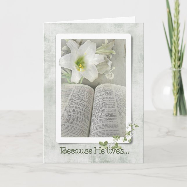 Cartes Pour Fêtes Annuelles Pâques mensonges avec la Bible (Devant)