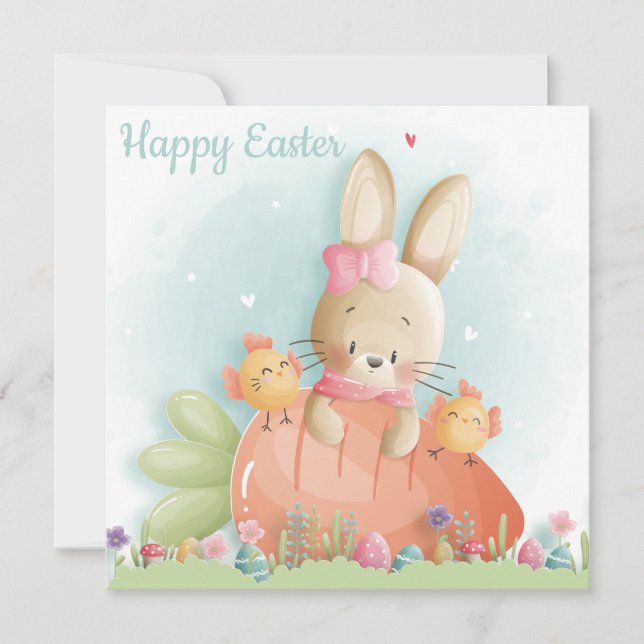 Cartes Pour Fêtes Annuelles Pâques mignonnes (Devant)