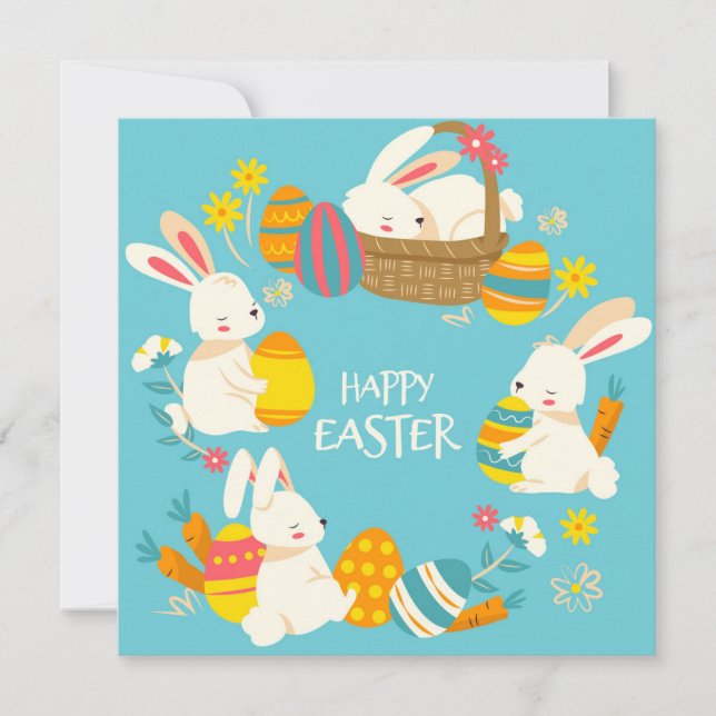 Cartes Pour Fêtes Annuelles Pâques mignonnes (Devant)