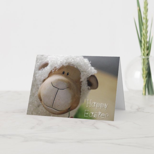 Cartes Pour Fêtes Annuelles Pâques - Mignons moutons "Pâques Joyeuses" Toutes  (Devant)