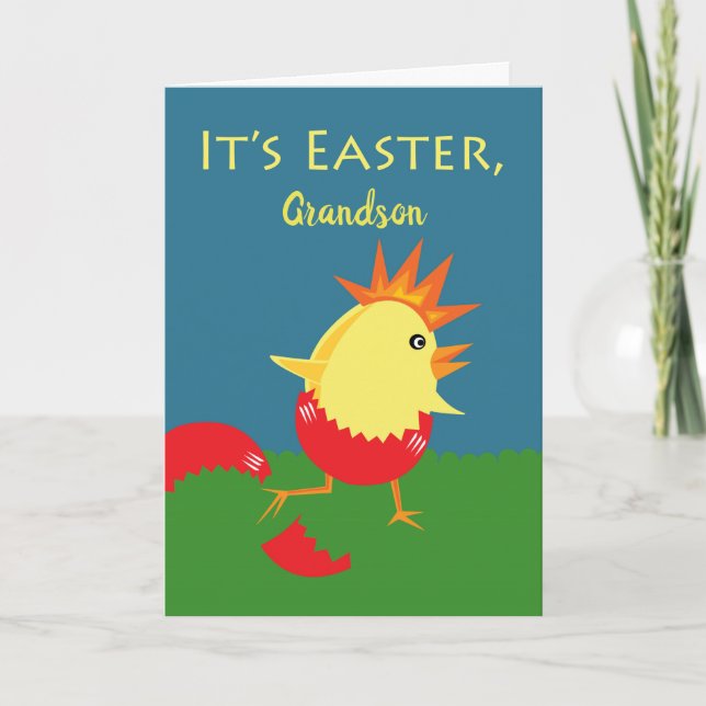 Cartes Pour Fêtes Annuelles Pâques personnalisées pour Grand-fils, attrapez Cr (Devant)