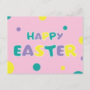 Cartes Pour Fêtes Annuelles Pâques pois Pastel Rose joyeuses