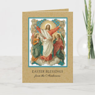 Cartes Pour Fêtes Annuelles Pâques Religieux Résurrection Jésus Chrétien Holi