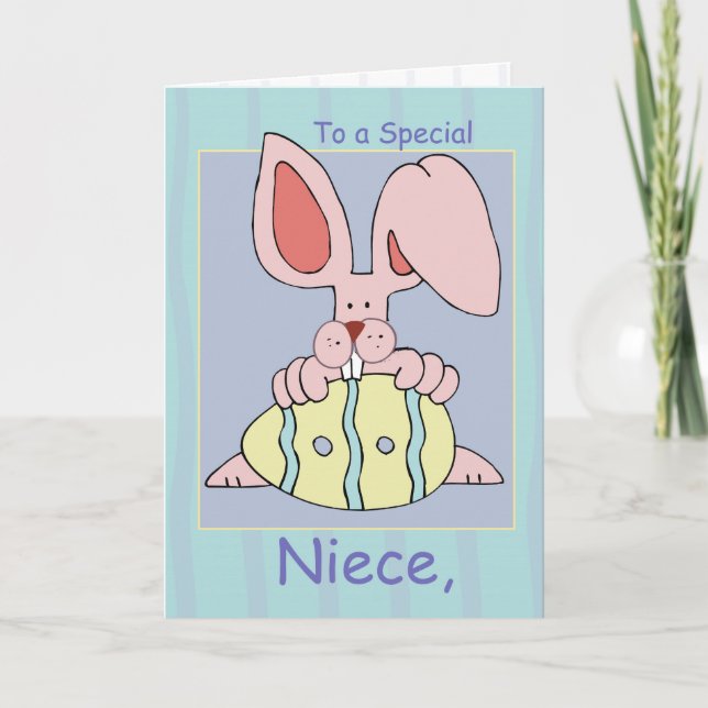 Cartes Pour Fêtes Annuelles Pâques résistantes aux oreilles de la nièce (Devant)