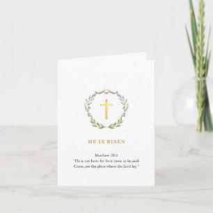 Cartes Pour Fêtes Annuelles Pâques Résurrection Jésus Faux Croix d'or Christ