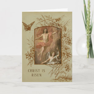 Cartes Pour Fêtes Annuelles Pâques Résurrection religieuse Bénédiction Prière