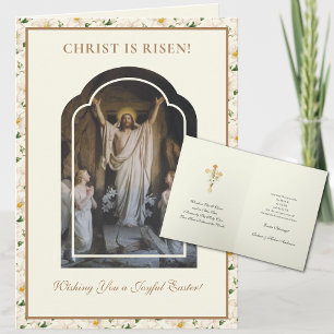 Cartes Pour Fêtes Annuelles Pâques Résurrection religieuse Jésus chrétien