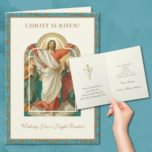 Cartes Pour Fêtes Annuelles Pâques Résurrection religieuse Jésus chrétien
