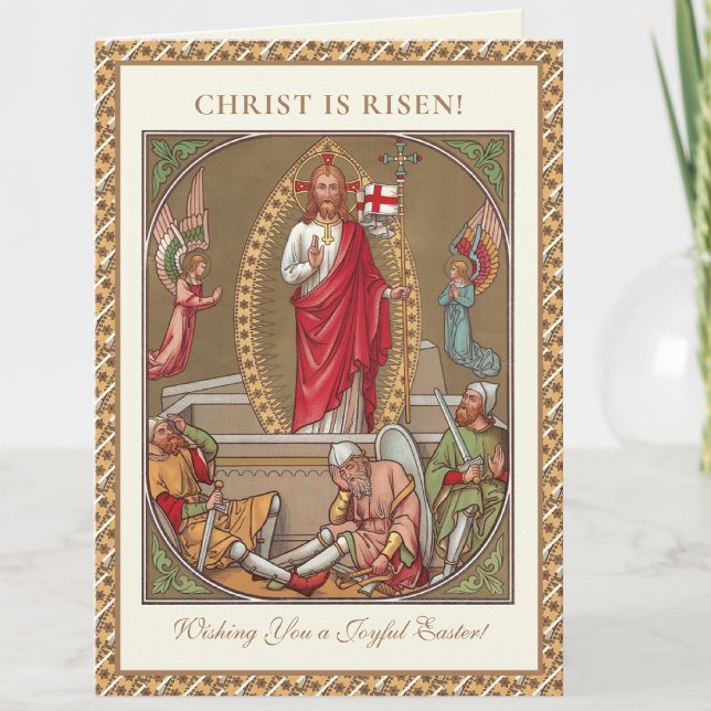 Cartes Pour Fêtes Annuelles Pâques Résurrection religieuse Jésus chrétien (Créateur téléchargé)