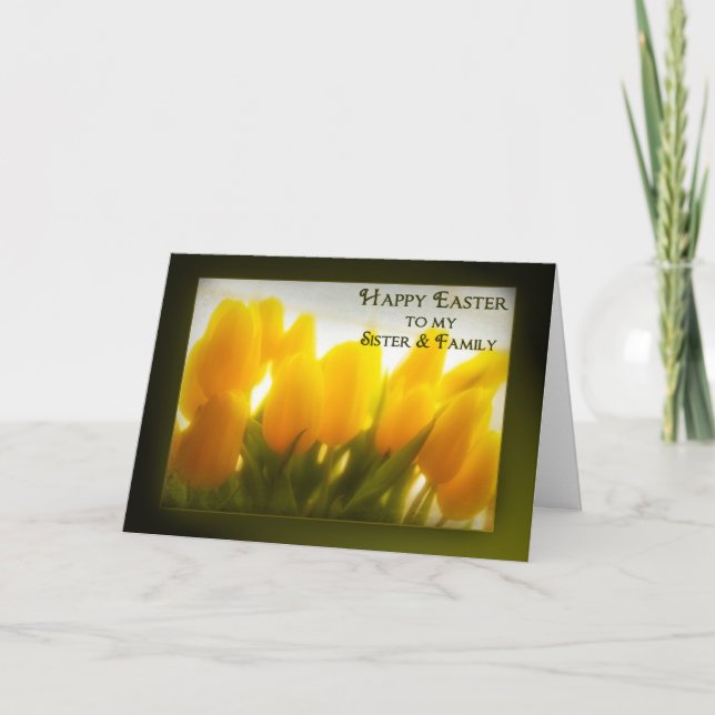 Cartes Pour Fêtes Annuelles Pâques - soeur et famille (Devant)