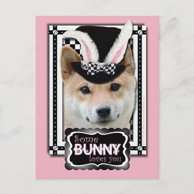 Cartes Pour Fêtes Annuelles Pâques - un certain lapin vous aime - Shiba Inu (Devant)