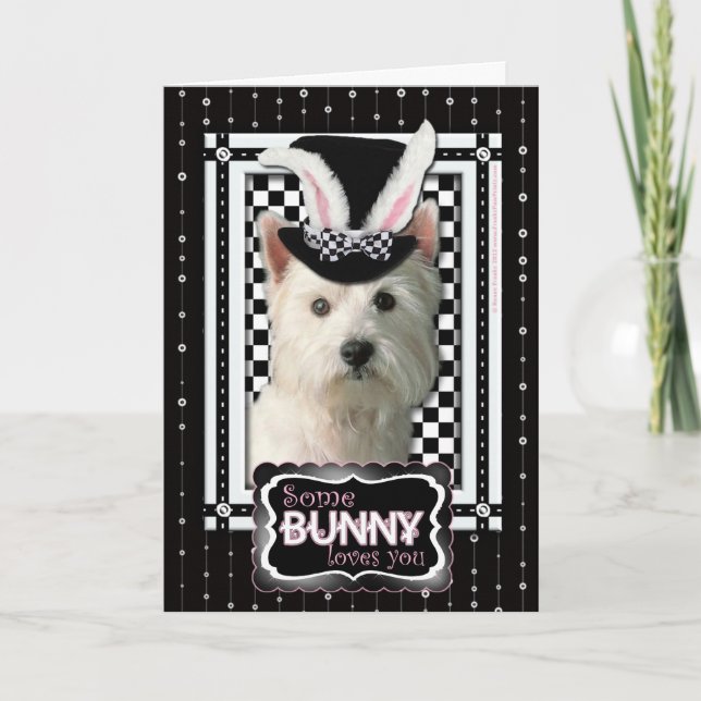 Cartes Pour Fêtes Annuelles Pâques - un certain lapin vous aime - Westie (Devant)
