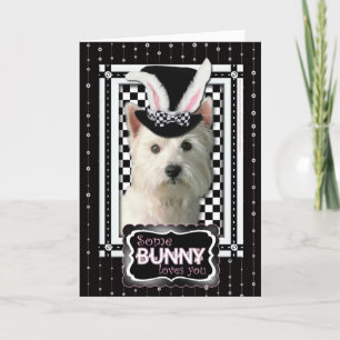 Cartes Pour Fêtes Annuelles Pâques - un certain lapin vous aime - Westie