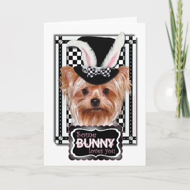 Cartes Pour Fêtes Annuelles Pâques - un certain lapin vous aime - Yorkie (Devant)