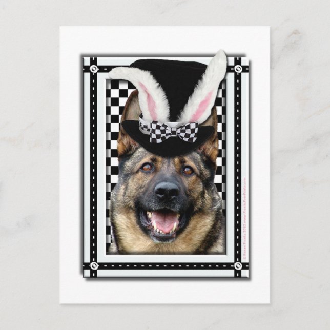 Cartes Pour Fêtes Annuelles Pâques - Un Lapin Vous Aime - Berger Allemand (Devant)