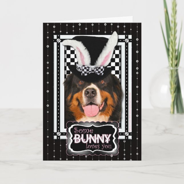 Cartes Pour Fêtes Annuelles Pâques - Un Lapin Vous Aime - Bernie (Devant)