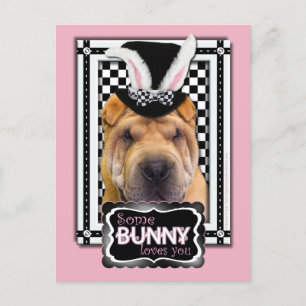 Cartes Pour Fêtes Annuelles Pâques - Un Lapin Vous Aime - Shar Pei