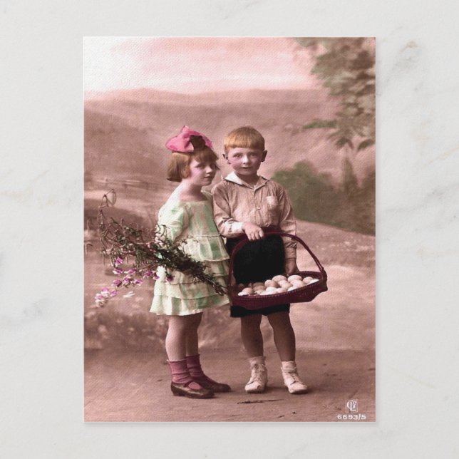 Cartes Pour Fêtes Annuelles Pâques vintage (Devant)