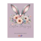 Pâques Violet Floral Lapin Lapin Oreilles Nom de f