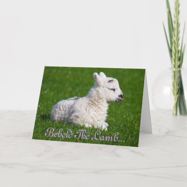 Cartes Pour Fêtes Annuelles Pâques Voici l'agneau (Devant)