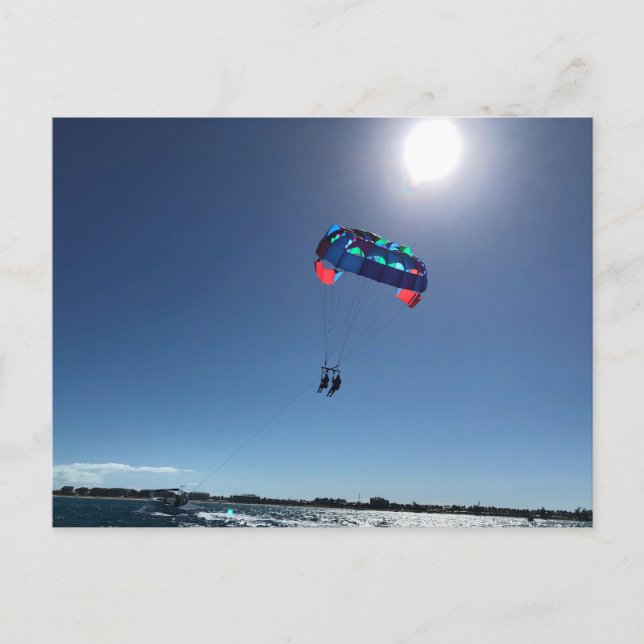Cartes Pour Fêtes Annuelles Parachute ascensionnel à la plage (Devant)