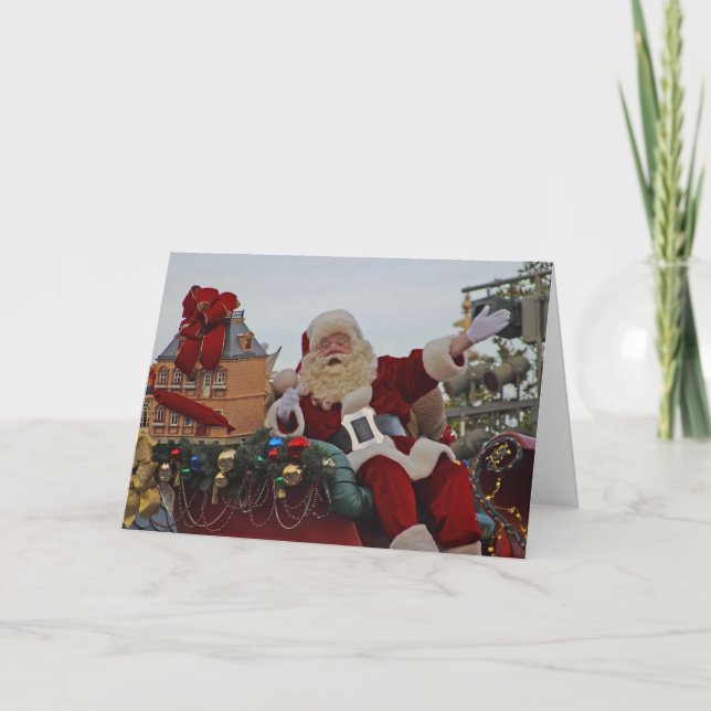 Cartes Pour Fêtes Annuelles Parade de Noël Tradition Père Noël Attraction Vill (Devant)