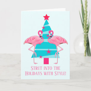 Cartes Pour Fêtes Annuelles Paradez dans les Fêtes avec des Flamants Roses de
