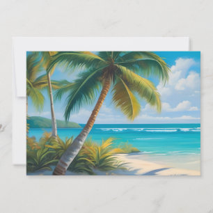 Cartes Pour Fêtes Annuelles Paradis tropical Coloré Mer & Palmiers