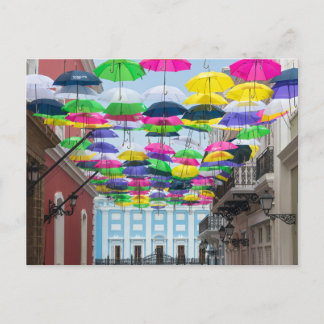 Cartes Pour Fêtes Annuelles Parapluies au-dessus des rues San Juan et de l'hôt