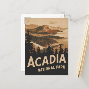 Cartes Pour Fêtes Annuelles Parc national Acadia Bar Port Art Vintage