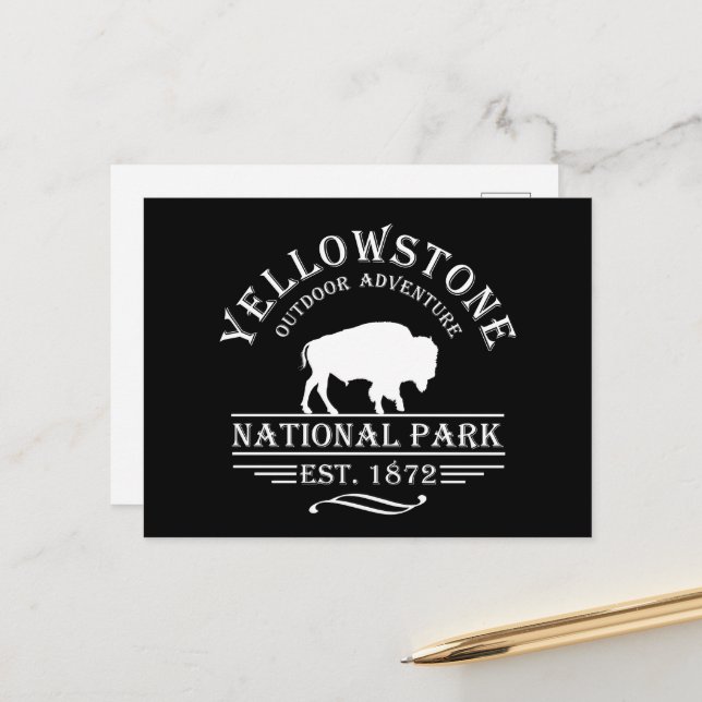 Cartes Pour Fêtes Annuelles Parc national de Yellowstone (Devant/Arrière en situation)