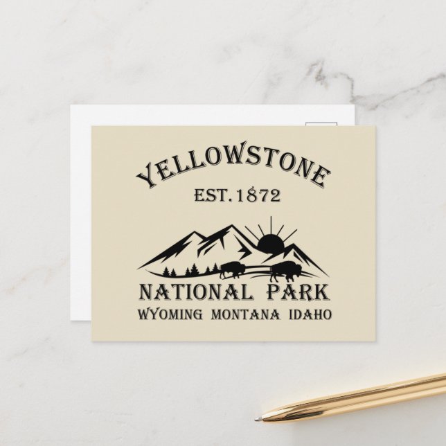 Cartes Pour Fêtes Annuelles Parc national de Yellowstone (Devant/Arrière en situation)