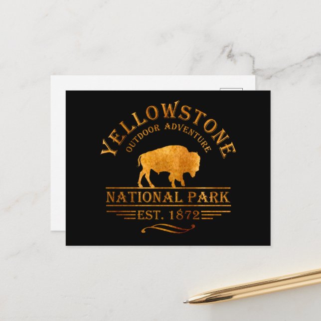Cartes Pour Fêtes Annuelles Parc national de Yellowstone (Devant/Arrière en situation)