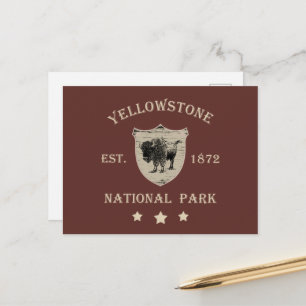 Cartes Pour Fêtes Annuelles Parc national de Yellowstone vintage