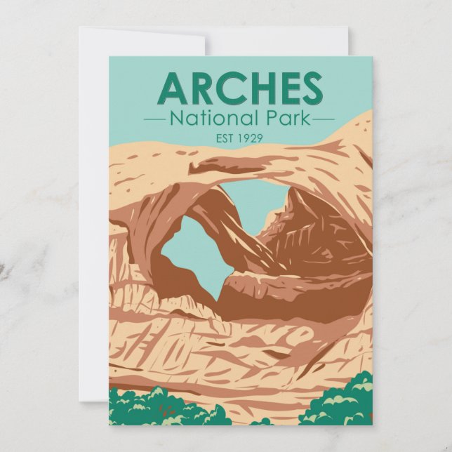 Cartes Pour Fêtes Annuelles Parc national des Arches Double Arche (Devant)