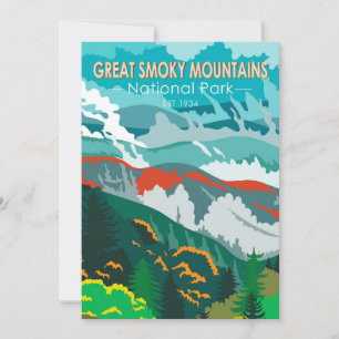 Cartes Pour Fêtes Annuelles Parc national des Great Smoky Mountains Vintage