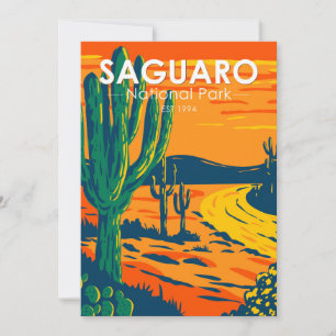 Cartes Pour Fêtes Annuelles Parc national du Saguaro Arizona Vintage