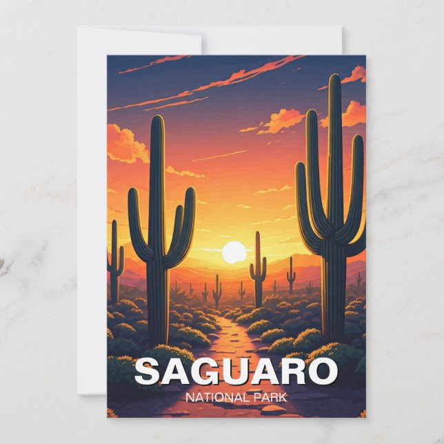 Cartes Pour Fêtes Annuelles Parc national du Saguaro Cactus (Devant)