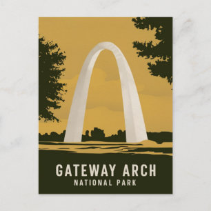 Cartes Pour Fêtes Annuelles Parc national Gateway Arch Art de voyage rétro
