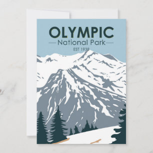 Cartes Pour Fêtes Annuelles Parc national olympique Washington Vintage