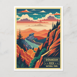 Cartes Pour Fêtes Annuelles Parc national vintage de Shenandoah Rock