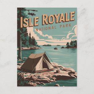 Cartes Pour Fêtes Annuelles Parc national vintage Isle Royale Camping