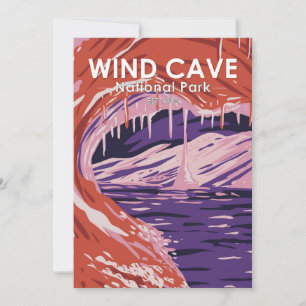 Cartes Pour Fêtes Annuelles Parc national Wind Cave South Dakota Vintage