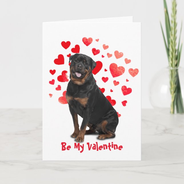 Cartes Pour Fêtes Annuelles Parce que j'aime mal vous Rotweiler Chien Valentin (Devant)