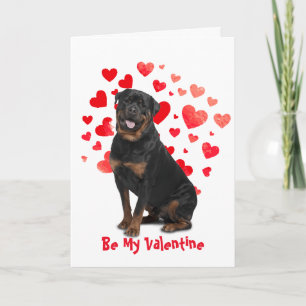 Cartes Pour Fêtes Annuelles Parce que j'aime mal vous Rotweiler Chien Valentin