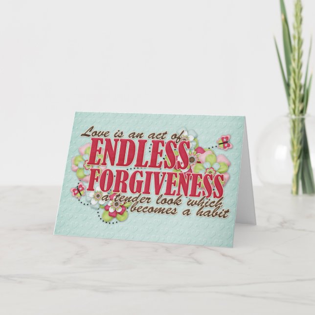 Cartes Pour Fêtes Annuelles Pardon sans fin (Devant)