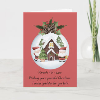 Cartes Pour Fêtes Annuelles Parents in Law Christmas Folded Holiday Card